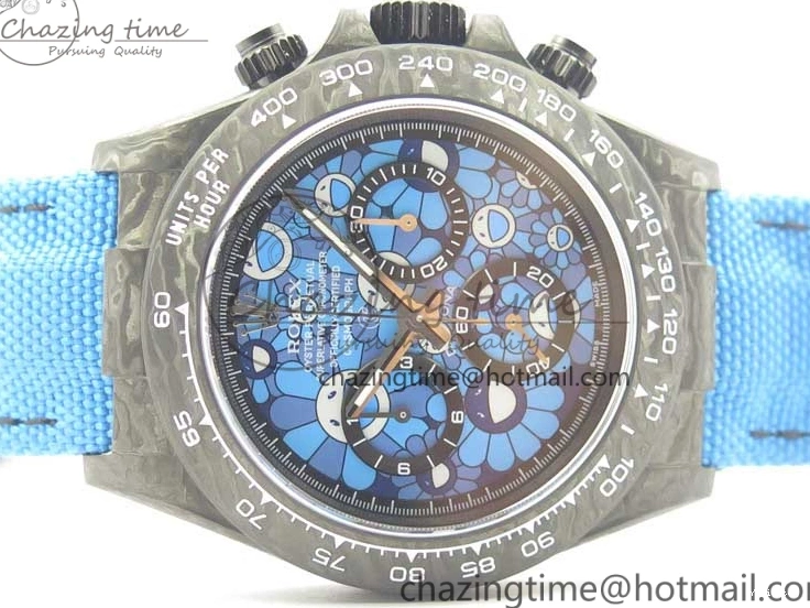 On Daytona Blue Strap Edition Blue DIW Dial Best Carbon A7750 WWF Nylon V2 0122